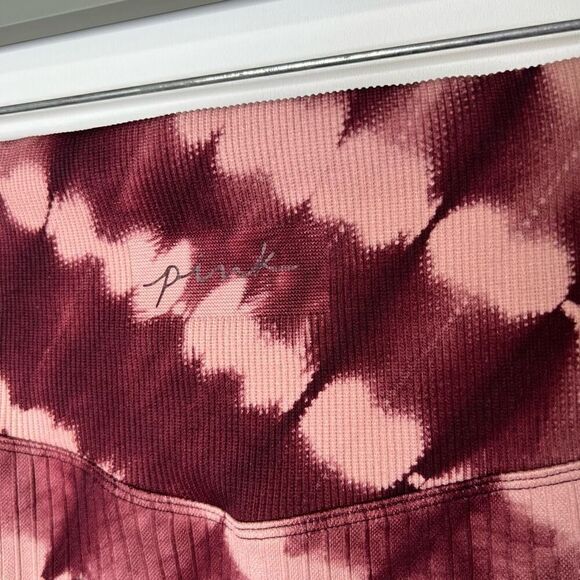 Victoria’s Secret Pink Active Tie Dye Ombré Burgundy Maroon Pink Workout Pants - Picture 8 of 10